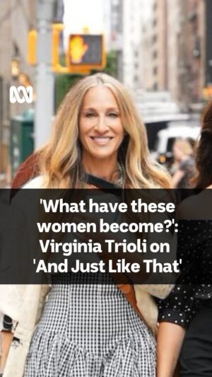 Virginia Trioli Instagram - Wait until she sees the movies …

Mad Mother Media founder Kate Halfpenny joins Virginia Trioli to debate the merits — or lack thereof — of the Sex and the City reboot. 

“They’ve written these women as floundering newbies,” Virginia says.

“They’ve become these fraught, anxious, whiny, nagging women who are uncertain of absolutely everything, when it seems to me that when you and I get to the age we’re at — that’s the only time we are certain of anything.”

Listen to the full segment here: http://bit.ly/3OvFbe3

#andjustlikethat #sexandthecity #tv
