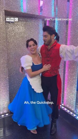 Vito Coppola Instagram - She’s the Belle of the Ballroom in this tale as old as time ✨ @ellielouiseleach and @vitocoppola’s Quickstep is truly beautiful 🌹 #Strictly
