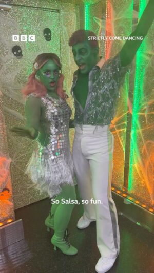 Vito Coppola Instagram - Zombie mode: Activated 🧟‍♀️ @ellielouiseleach and @vitocoppola’s Salsa is so good it left us for dead #Strictly