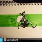Wes Craven Instagram - #Repost from @austindlight with @repostapp --- #Inktober day 25 Scram A thief with a penchant for masks keeps getting caught in the act. #Scream #MovieTitleTypo #art #spooky