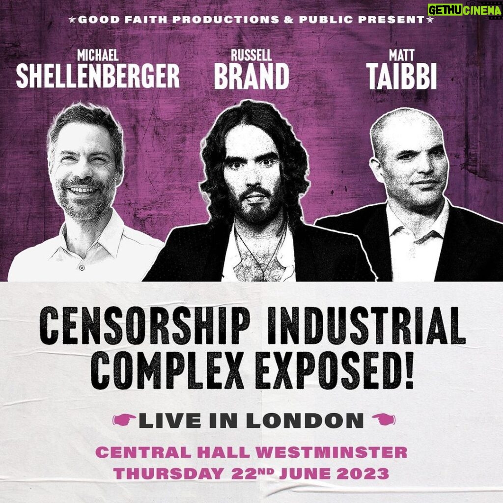 Winston Marshall Instagram - I’m excited to be putting on this important event… THE CENSORSHIP INDUSTRIAL COMPLEX - EXPOSED LIVE IN LONDON A deep dive into international government censorship and Q&A With Twitter Files journalists @shellenberger and @mtaibbi With host @russellbrand CENTRAL HALL WESTMINSTER THURSDAY JUNE 22 Tickets: www.censorshipindustrialcomplex.org Central Hall Westminster, LONDON