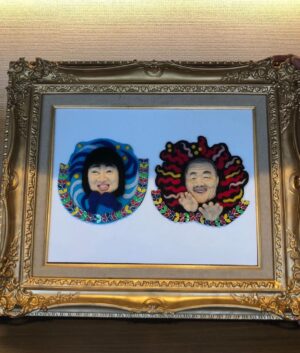 Yasuko Mitsuura Instagram - 本に載ってない、日の目を見ない作品を。藤原組長としずちゃんの、魔除け。