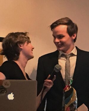 Ylva Bjørkaas Thedin Instagram - Idag prøvde meg, Nikolai og Linus oss som toastmastere under feiringen av mor og far Thedin<33