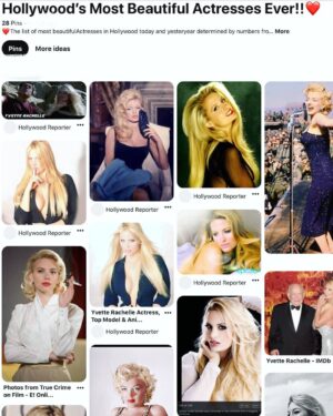 Yvette Rachelle Instagram - ⚘⚘Many thanks for the cool fan that just shared this #pinterest #pinterestinspired post from #Hollywood Magazine 😎 from  Google and #Ranker including yours truly with the #beautiful #Moviestars of today and bygone era of Hollywood.They include the legendary #marilynmonroe , the #bombshell  #brigittebardot ,the fabulous #RitaHayworth, the cool #scarlettjohansson , the iconic #gracekelly and more. Great honor indeed! #Happy day everyone
#staysafe #avoidcrowds #wearamask #smilemore 😁 😁😁😁😁😁😁😁😁😁😁😁😁😁😁😁😁😁😁😁
#Peace & Love #YvetteRachelle #Actress #animallover #Topmodel #Doglover 🐶🐶🐶