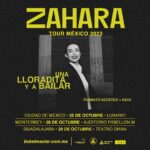 Zahara Instagram - Volvemos a México 🇲🇽 este año para dar tres conciertos muy especiales en Ciudad de México, Monterrey y Guadalajara. Cada vez que voy flipo con la energía que tenéis, con vuestra manera de amar la música y con el cariño que me dais; así que me hace inmensamente feliz volver para allá en octubre y hacerlo además con un formato muy especial, con este "Una lloradita y a bailar" que mezclará mi lado más corta venas en acústico, con la fiesta y el baile de la rave. Porque sí, aunque el show comenzará con un poquito de bajona para recordar viejos tiempos y no dejar a nadie con las ganas 😜, enseguida nos pondremos el traje negro y empezaremos a bailar. Se vienen conmigo @perarnauiv , @manuelcabezali , @olggasuarez , @mariajoggomez y toda mi crew para, entre todas, haceros disfrutar de este show lleno de música y baile, pero también de reivindicación y reflexión. Mañana mismo se ponen los boletos a la venta en Ticketmaster. Os compartiré los links en mis stories en cuanto estén disponibles 🙂 Muchas gracias a @ocesa, @apodacagroup por hacerlo posible y como siempre también a mis queridos @pinkhousemgmt . 🗓️Fechas 🟢CIUDAD DE MÉXICO · 25 de octubre · Lunario ⚪️MONTERREY · 28 de octubre · Auditorio Pabellón M 🔴GUADALAJARA · 29 de octubre · Teatro Diana Foto @beigott_noemielias Maquillaje @burdampi Estilismo @estelabenitez_stylist