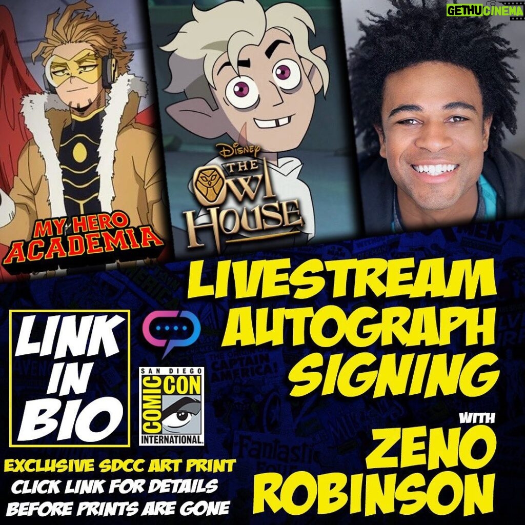 Zeno Robinson Instagram - @childish_gamzeno will be signing Live form @comic_con at the @streamily.live @roddenberryofficial Entertainment Booth. ⠀ Check link in bio to order your SDCC exclusive prints today! ⠀ #myheroacademia #voiceover #theowlhouse #disney #SDCC #Roddenberry #RoddenberryEntertainment #Streamily #Autograph