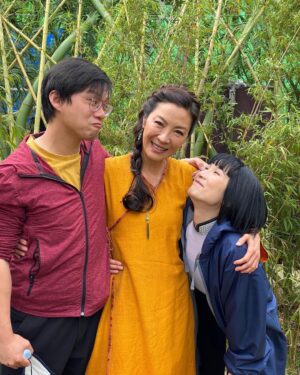 Meng'er Zhang Instagram - Things that you probably don’t know about these people and why I love them.
PART 1.

P1-Michelle’s wrap day; I thought she was serious before I met her because of the roles she played. But actually she’s a complete goofball that lights up the room with her energy. @michelleyeoh_official 

P2-Florian and I trying to figure out whose muscles are bigger; well, obviously him. Once he told a joke, I laughed so hard that fell with my chair, and he grab me and my chair with one hand. He’s very afraid of cockroaches.
@bignasty 

P3-🙄when you look at someone who’s so much taller than you

P4-Master Yuen’s wrap day; Master Yuen’s always chill. I remember once we were in the makeup trailer, Florian was watching a football game and he screamed suddenly because of a goal. We were all frightened, only Master Yuen so calm, turned around with a smile on his face. He’s a real master. #yuenwah 

P5-Andy on a boat; Andy may look like a tough fighter, but his real weakness is seasickness. @andyle_official