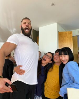 Meng'er Zhang Instagram - Things that you probably don’t know about these people and why I love them.
PART 1.

P1-Michelle’s wrap day; I thought she was serious before I met her because of the roles she played. But actually she’s a complete goofball that lights up the room with her energy. @michelleyeoh_official 

P2-Florian and I trying to figure out whose muscles are bigger; well, obviously him. Once he told a joke, I laughed so hard that fell with my chair, and he grab me and my chair with one hand. He’s very afraid of cockroaches.
@bignasty 

P3-🙄when you look at someone who’s so much taller than you

P4-Master Yuen’s wrap day; Master Yuen’s always chill. I remember once we were in the makeup trailer, Florian was watching a football game and he screamed suddenly because of a goal. We were all frightened, only Master Yuen so calm, turned around with a smile on his face. He’s a real master. #yuenwah 

P5-Andy on a boat; Andy may look like a tough fighter, but his real weakness is seasickness. @andyle_official