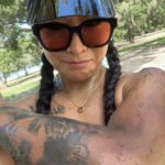 Zhao Xia Instagram - I rode 26 miles today, but I fell. Fortunately, I fell into the soft soil and took a cold shower in the dog park. What a fun day. I hope you had a fun Saturday. 😜😂 #funday #bicycle #happyweekend