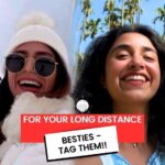 Aakriti Rana Instagram - Share this with them❤️! Aakriti and I live in the same city but can literally NEVER meet cuz one of us is always traveling haha!🤣 So this is how we decided to connect 😛 We had so much fun making this video!! At least through a transition we could be in the same place. It’s crazy how technology lets us vibe together without any limitations!🤪  From snowy mountains in Montana, USA to sunny Chikmaglur, Karnataka - beautiful right?!! You can recreate this too! It’s super simpleeeee✅ Now go TAG your long distance bestie in the comments below to remind them how much you love them!!!❤️ IB: @shirazkook and @jordan_rand [TravelAmore, Travel, friends, fun, Reel trends, trending reels, 2024 trends, entertaining, Travel aesthetic]