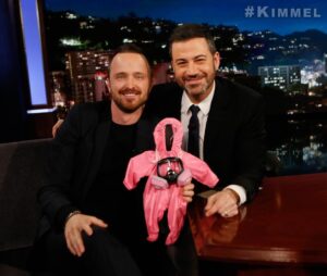 Aaron Paul Instagram - Finally, @laurenpaul8 and I now know what our little girl is coming home in from the hospital. Perfect. Thanks for the baby meth suit @jimmykimmel. Tune in tonight and watch us talk about stuff.