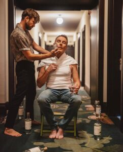 Aaron Paul Instagram - Keep your shaves close and your hombres closer. 🥃 📷 @heretosaveyouall 👕 @ilariaurbinati Hotel Clermont