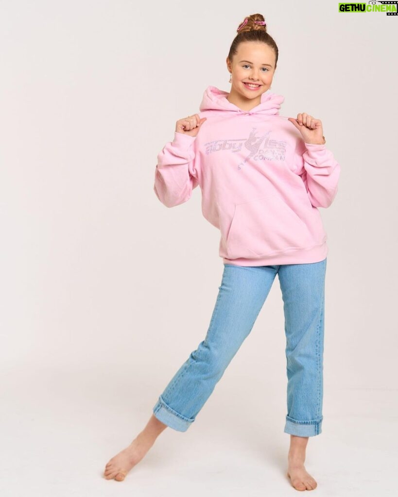 Abby Miller Instagram - The holidays are right around the corner and the Abby Lee Dance Company has you covered! Head over to store.abbyleedancecompany.com or in person @aldcstudiola for some amazing merch including this super cute baby pink rhinestone hoodie 🎀 Los Angeles, California
