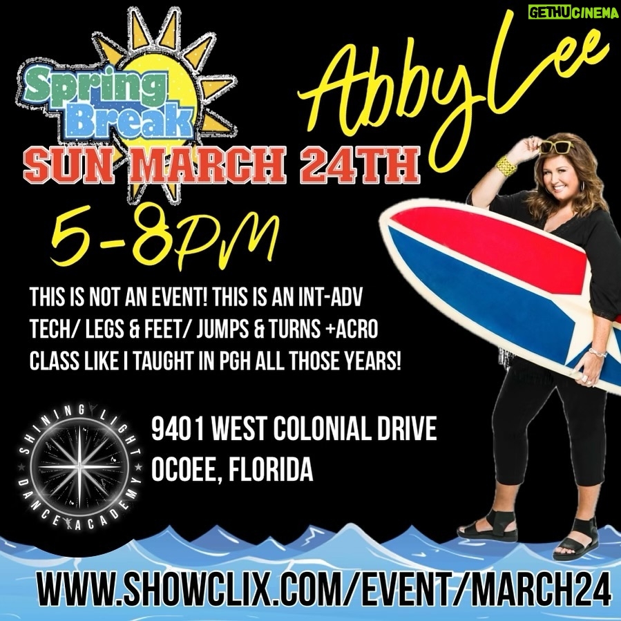 Abby Miller Instagram - Did somebody say Spring Break?! Can’t wait to be back in Florida this weekend ☀️ Class on Sunday is almost sold out so if you haven’t saved your spot yet, head over and get your tickets now. 👍🏼 #aldcalways #abbylee #abbyleemiller #abbyleedancecompany #dancemoms #madhouse #leaveitonthedancefloor