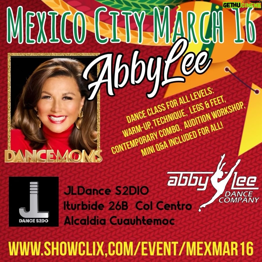 Abby Miller Instagram - MEXICO CITY! I’m coming for you!!! Head over to the link in my bio to pick an event ~ can’t wait to see you all in class! 👏🏼 #aldc #aldcalways #abbylee #dancemoms #abbyleemiller #abbyleedancecompany #leaveitonthedancefloor #mexico #mexicocity Mexico City, Mexico