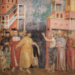 Achille Lauro Instagram - San Francesco.
La celebre scena attribuita a Giotto in una delle storie di San Francesco della basilica superiore di Assisi. Il momento più rivoluzionario della sua storia in cui il Santo si è spogliato dei propri abiti e di ogni bene materiale per votare la sua vita alla religione e alla solidarietà.

• Creative Director: @directedbyachillelauro