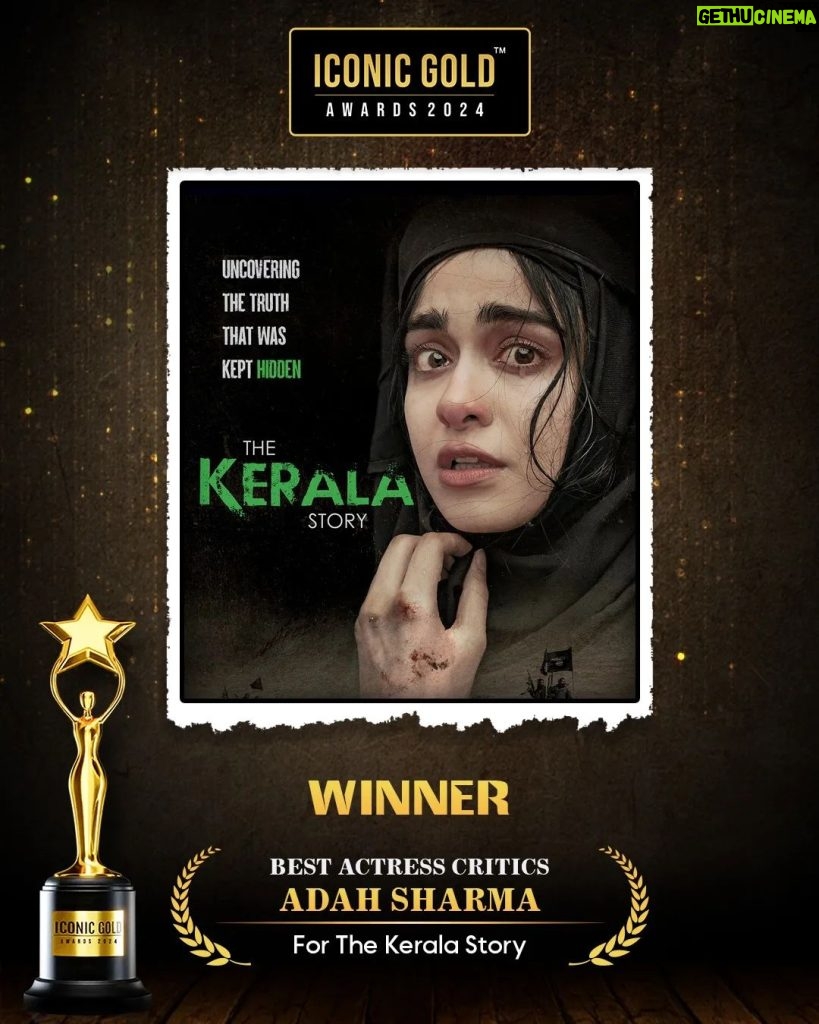 Adah Sharma Instagram - A big Congratulations to Adah Sharma for winning the Iconic Gold Awards in Best Actress Critic's For The Kerala Story Truly well deserved, your outstanding achievements have set a new standard of excellence. 🏆🌟 @adah_ki_adah #bestof2023 #bestactresscritics #thekerlastory #amitrai #IconicGoldWinner #bestactorpopular #bestof2023 #seemasingh #MeghaShrey #IconicGoldAwards #IconicGoldAwards2024 #IconicGoldAward
