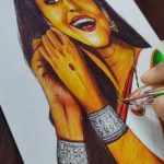 Adah Sharma Instagram - Penart 🖊️ @adah_ki_adah in Assamese version ❤️ #reels #drawing #penart #adahsharma #trendingreels #assam #assameseversion #assamartist #nalbariartist #paintingreels #assamesetradition #traditional #assam #mekhelasador #bihu #dress #actress #fyp #thekerelastory