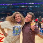 Adam Devine Instagram - 1) the homie @adbphotoinc snapped this pic of my arms looking straight jacked. Getting them good angles. 2) Played it cool on the jumbo tron. 3) Your two moms are having fun at the game! Crypto.com Arena