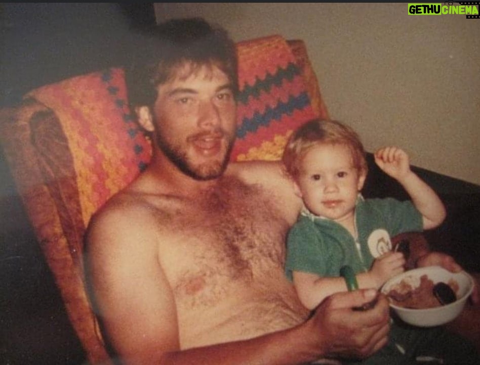 Adam Devine Instagram - If you don’t have a shirtless dad pic while you eat ice cream when you’re a baby do you even have a dad?! Happy Father’s Day to all the dads out there but mostly to the LEGENDARY Dennis Devine! Call your Dad!