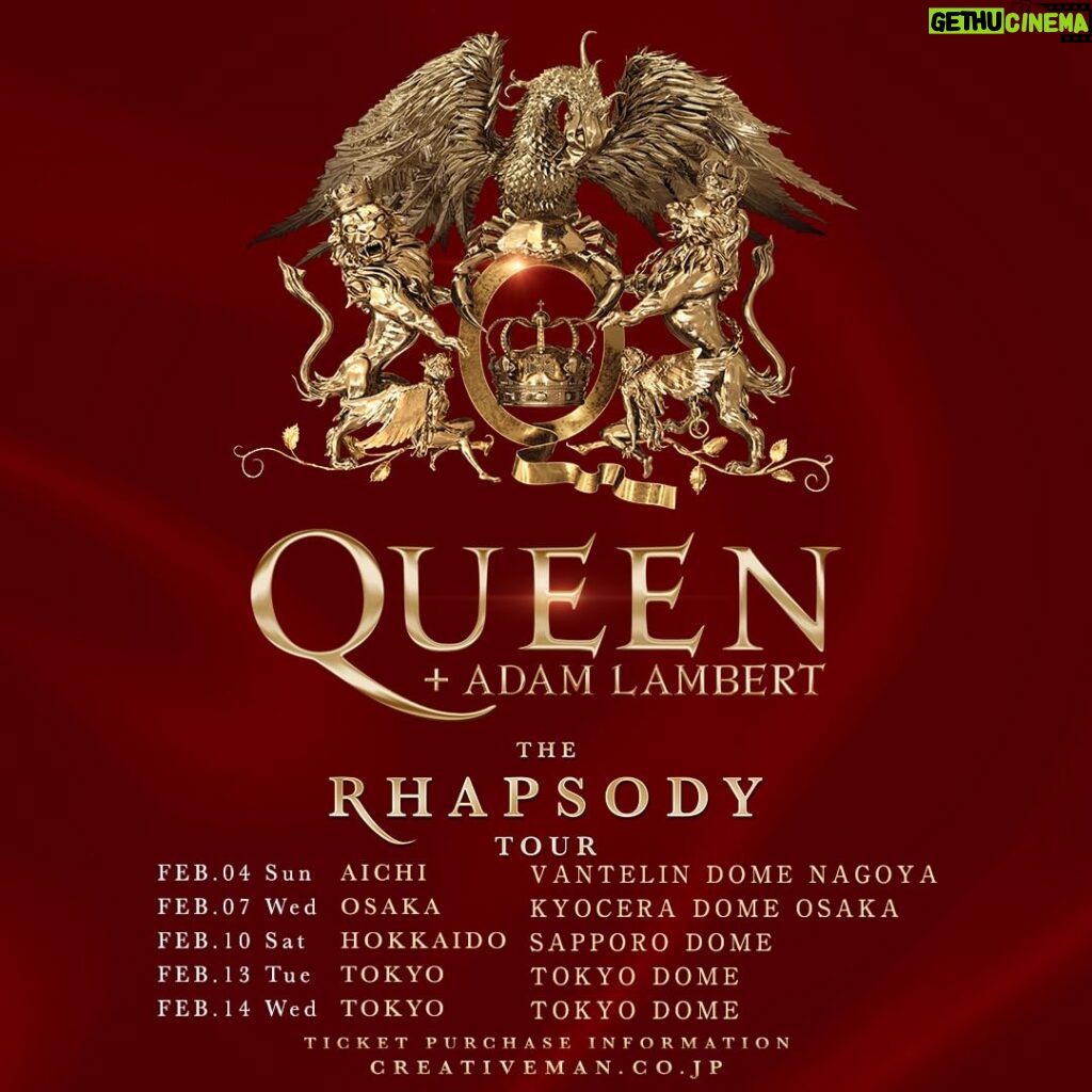 Adam Lambert Instagram - Can’t wait to see you Japan! 🇯🇵 #RhapsodyTour @officialqueenmusic