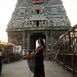 Ahana Kumar Instagram - sunsets by the temple shot by @studio.molecule styled by me wearing a lovely saree that belongs to @sindhu_krishna__ #Madras