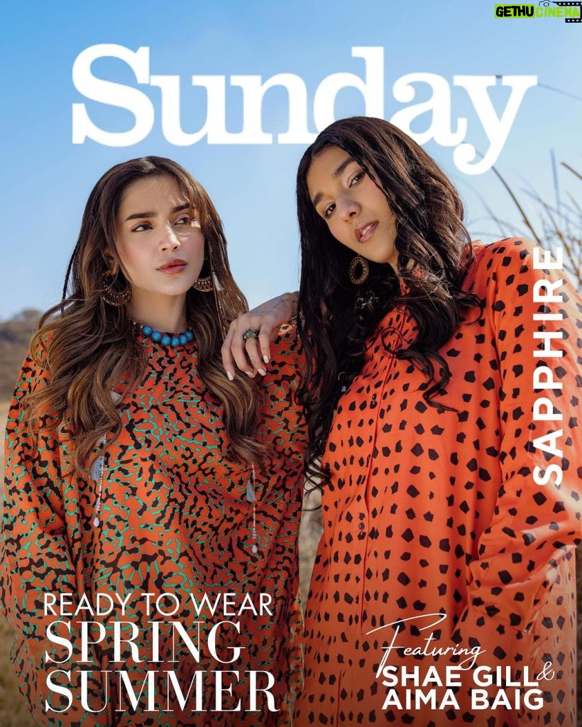 Aima Baig Instagram - Sapphire Summer Spring - ready to wear ft. the very beautiful and talented duo Aima Baig and Shae Gill 🌟 Available in stores and online. @aima_baig_official @shaegilll @sapphirepakistan #AimaBaig #ShaeGill #Sapphire #SundayTimesPakistan