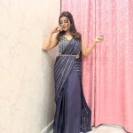 Akshara Singh Instagram - Show yourself more love 💟 . . . . . . . Wearing 👗💎 @weddingcloset_ #aksharasingh #lfl #love #saree #violet #event #night