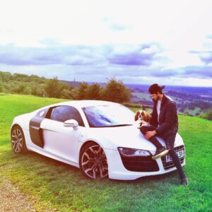 Alastair Aiken Instagram - Doesn’t matter where we walk, Eevee demands we still take the R8 👌🏻