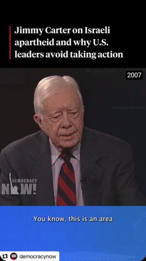 Alec Baldwin Instagram - This is the first in a series of brief clips where former presidents discuss the realities of US policy in the Middle East.
One might assume that US Presidents can speak more candidly once the burdens of directing America’s foreign policy are no longer their responsibility.
This is Jimmy Carter on DEMOCRACY NOW in 2007.