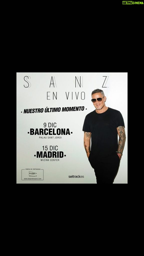 Alejandro Sanz Instagram - Nos merecemos vivir nuestro último momento. Sumamos el concierto 99 y el 100 de #SANZenVivo ¿Suena bien verdad? 📍9 de diciembre BARCELONA 📍15 de diciembre MADRID 🥷 (Entradas disponibles el martes 3 de octubre a las 10:00 hora España) 🙌