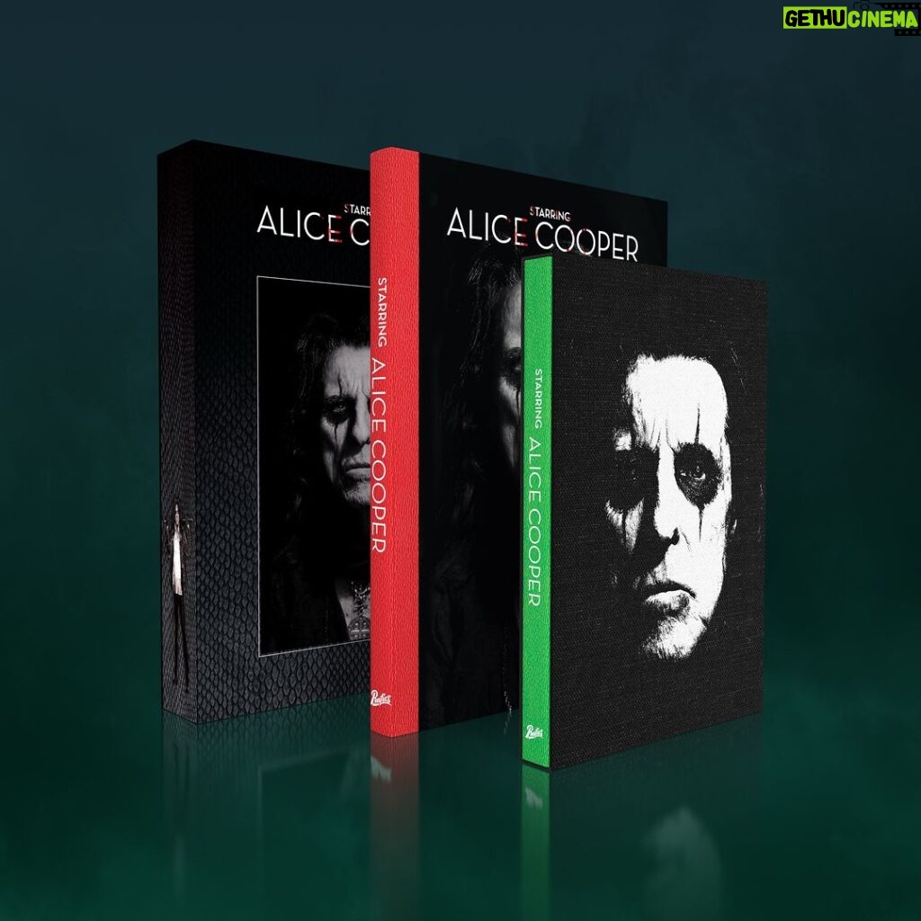 Alice Cooper Instagram - The time has come.. Pre-Order your copy of 'Starring Alice Cooper' now! 📚 400+ pages of rare photos, pictures of personal items and essays on Alice's career, “Starring Alice Cooper” will come in two major editions, including a huge, very limited, A3 version complete with 3D lenticular and some surprising treasures. Each book will be individually signed with consecutive numbering, so order your copy now to secure a low-numbered edition of the book! 🔗: https://www.rufuspublications.com/rufusbooks/alicecooper/