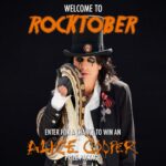 Alice Cooper Instagram - Welcome to #Rocktober! Enter for your chance to win an Alice Cooper Prize Pack featuring the Cosmic '23 Tour Tee, Medusa '73 Tee, and Too Close For Comfort Bandana. Be sure to come back daily to earn more entries. And remember.... I know where you live. Enter Now. link in bio.