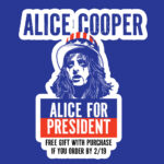 Alice Cooper Instagram - A troubled man for troubled times...This year, let's shock the vote! Time is almost up. Get a free gift with every purchase at https://shop.alicecooper.com/collections/alice-cooper-for-president-2024
