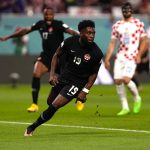 Alphonso Davies Instagram - Not the outcome we wanted, but we’ll keep fighting for everyone 🇨🇦🇨🇦 Happy to be able to score my first WC goal for the team and to be able to put my name in the history books. Couldn’t have done it without my brothers! 🙏🏾 #AD19⚡️ Qatar - Doha