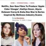 Alycia Debnam-Carey Instagram - Apple Cider Vinegar! 🍏 So excited to be working with so many talented, amazing people. A dream team across the board. ✨🫐🍌🥑