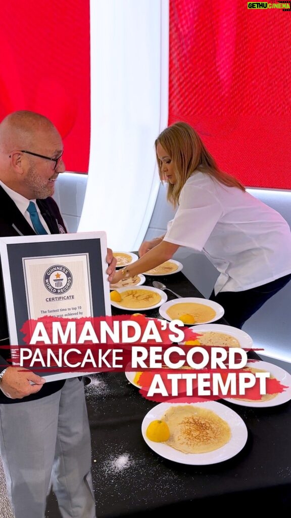 Amanda Holden Instagram - @noholdenback attempts pancake world record 😱🥞👀 @guinnessworldrecords