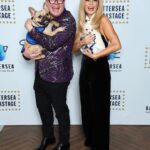 Amanda Holden Instagram - When you look like the pooches you picked up! @battersea @chattyman 💙 📸 @mikemarslandphotos for Battersea Dogs & Cats Home