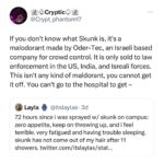 Amanda Seales Instagram - It’s been 140+ hours since @columbia student @itslaylas__ was sprayed with Skunk on campus. “Skunk is a malodorant, non-lethal weapon used for crowd control by the Israel Defense Forces (IDF).” 🚨: “if y’all could pls contact your elected officials (especially in nyc) about columbia students being attacked with chemical weapons, i would rlly appreciate it.” - @itslaylas__ _ _ _ tweet: @Crypt_phantom17