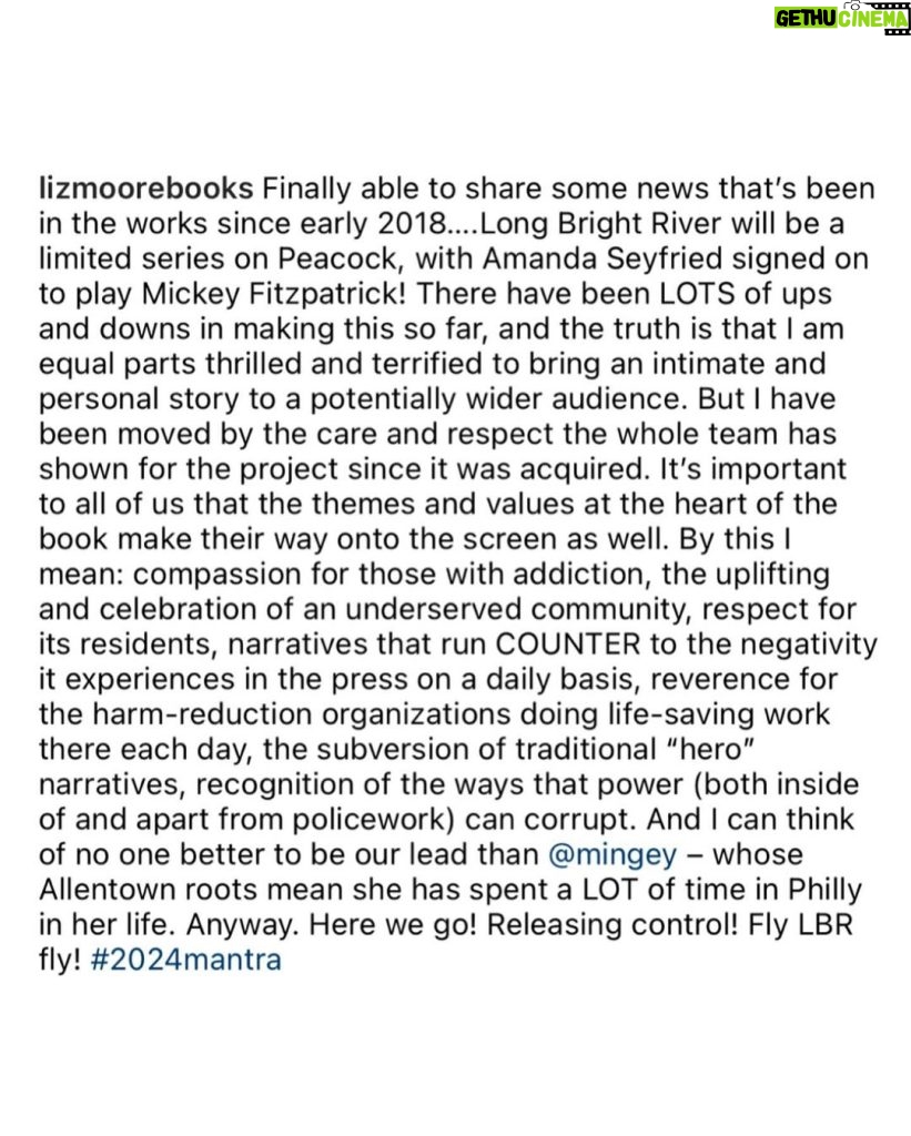 Amanda Seyfried Instagram - Thank you @lizmoorebooks and @nikkitoscano22 🎬