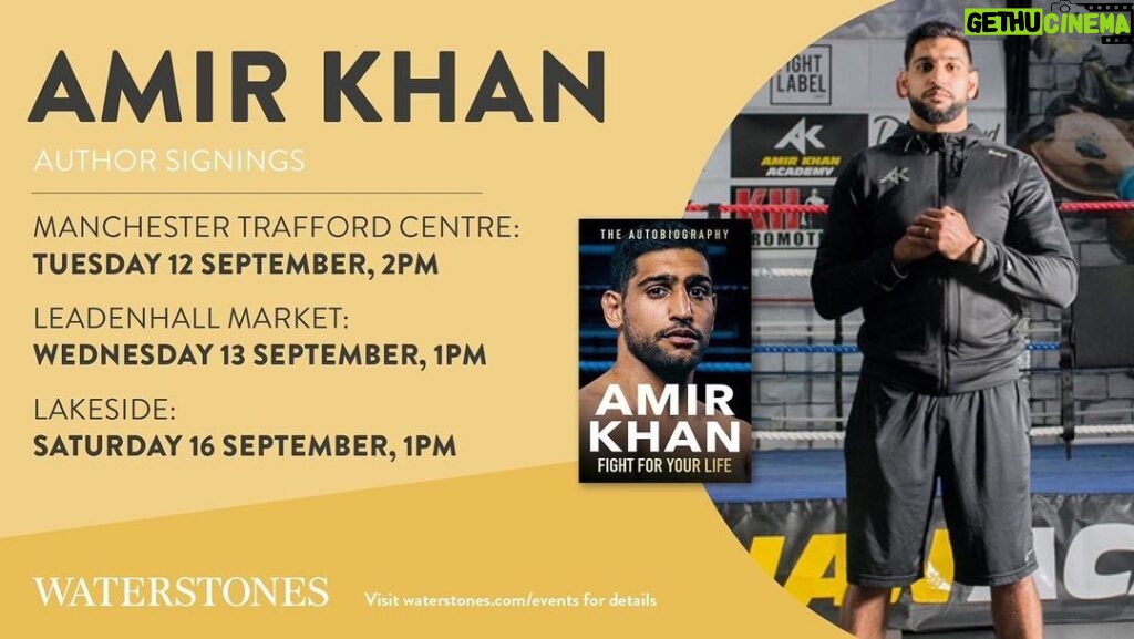 Amir Khan Instagram - My book is now on sale. You can get your copy online in my bio or visit my book signings in England from Sept 12-16 at @waterstones London, United Kingdom