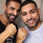 Amir Khan Instagram - Nice to see @thejohnabraham on my flight to Los Angeles 👊🏼 In The Sky