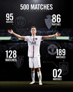 Ander Herrera Instagram - 500 official appearances, proud to have reached this milestone and looking forward to many more.