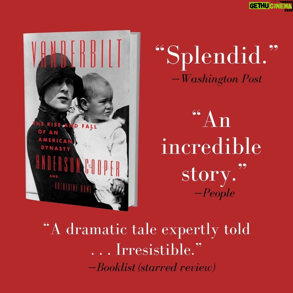 Anderson Cooper Instagram - I am blown away by the response to the book that @katherinebhowe and i wrote. I want to thank all of you who bought the book or the audible version. Ive been really touched by your dm’s about it and I am sorry i haven’t been able to respond to everyone. Thank you, thank you, thank you!