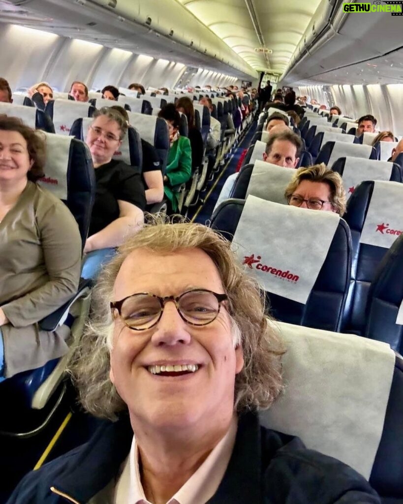 André Rieu Instagram - Airplane selfie from our trip to Bahrain last week 😀🤳🏼🇧🇭 #andrerieu #travel #airplane #bahrain #orchestra #orchestralife #violin #violinist