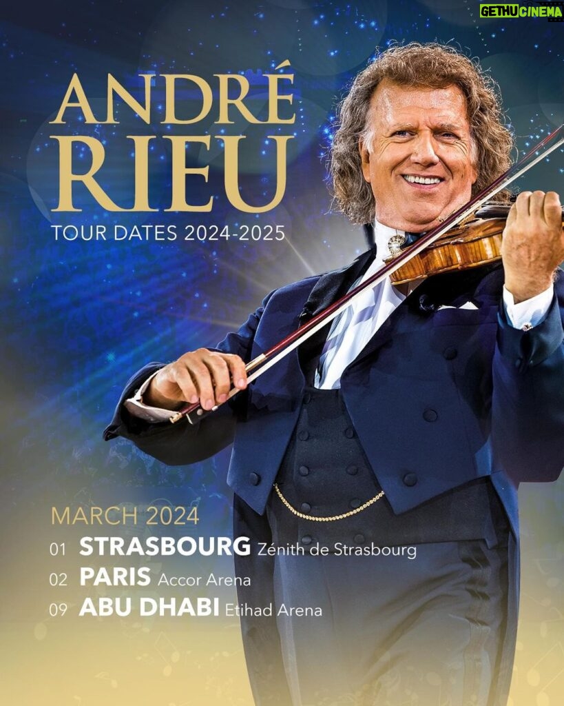 André Rieu Instagram - Still 67 concert scheduled this year – and more to come! 🌎 Where would you like André to perform? For tickets visit andrerieu.com (link in bio)