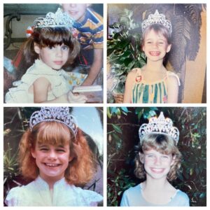 Andrea Barber Instagram - Today I turn 45. 🥳

Every year my mom takes a picture of me wearing the “birthday crown,” which is the same crown she wore the night she was crowned Prom Queen in high school - also coincidentally, the same night my dad proposed to her 60 years ago! 💍 

This is my first birthday without her. Today I’m filled with gratitude for her, this tradition she started 45 years ago, and all of these priceless pictures. What a gift! The last thing she gave me was this crown. I promised her I would solder the parts that have come loose and keep it safe forever. 💞👑

Thanks, Mom. I miss you. 💫