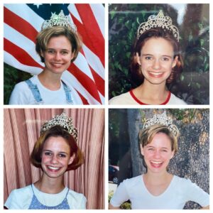 Andrea Barber Instagram - Today I turn 45. 🥳

Every year my mom takes a picture of me wearing the “birthday crown,” which is the same crown she wore the night she was crowned Prom Queen in high school - also coincidentally, the same night my dad proposed to her 60 years ago! 💍 

This is my first birthday without her. Today I’m filled with gratitude for her, this tradition she started 45 years ago, and all of these priceless pictures. What a gift! The last thing she gave me was this crown. I promised her I would solder the parts that have come loose and keep it safe forever. 💞👑

Thanks, Mom. I miss you. 💫