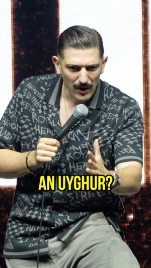 Andrew Schulz Instagram - I found a Uyghur! Don’t tell China 🤫

#TheLifeTour 

Great edit @chifftie