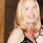 Angela Kinsey Instagram - #fbf to 1998! I bought this crushed velvet dress at a flea market in Venice Beach and I thought it was so fancy! I also tried to part my hair down the middle but my cowlick had other ideas. 😂